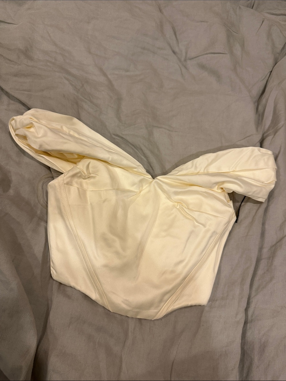 Cream off the shoulder corset top